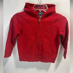 Polo by Ralph Lauren Kids' Boys 6 Red Full Zip-Up Sweatshirt Hoodie